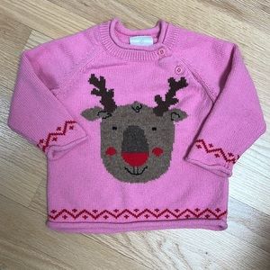 Hanna Andersson reindeer cotton & wool sweater